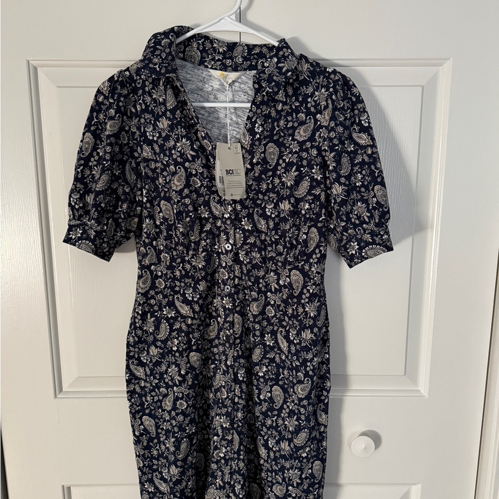 Boden Navy Floral Button-Up Shirt